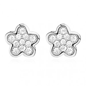 Cercei argint floare cu pietre DiAmanti Z0575ER_W-DIA (Argint 925‰ 1 g.)